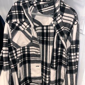 Zara Monochrome Checkered Jacket